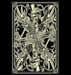 Skeleton playing card vector image