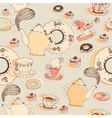 Afternoon Tea Pattern Background vector image