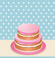 Pink iced cake vector image