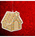 Christmas background with gingerbread house vector image