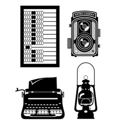 Objects old retro vintage icon stock vector image
