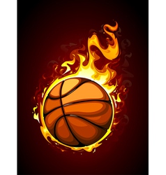 Burning basketball vector image