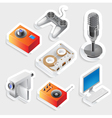 Sticker icon set for entertainment devices vector image