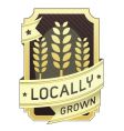 Locally grown package label vector image
