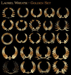 Laurel wreath - golden set vector image