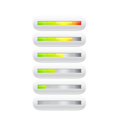 Loading bar from green to red with segments vector image