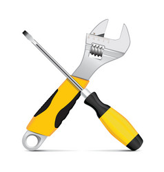 Wrench and screwdriver vector image
