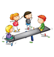 Seesaw kids vector image