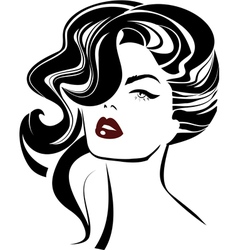 Vintage woman face Fashion and Hair icon vector image