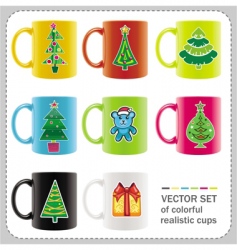 Christmas cups vector image