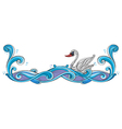A swan border design vector image