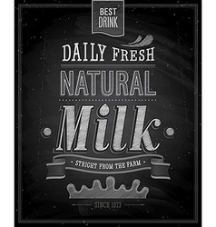 Natural Milk chalk vector image