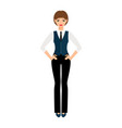 Strict girl manager icon vector image