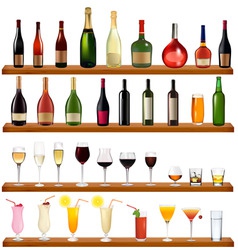 Bottles and glasses vector image