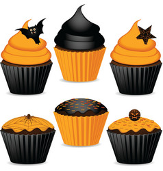 Halloween cupcakes vector image