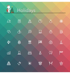 Holidays Line Icons vector image