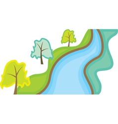 Landscape with trees and river Landscape with trees and river vector image