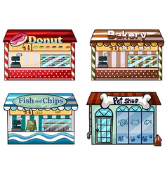 A donut store bakery fish and chips store and a vector image