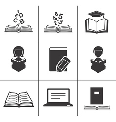 Book icons set vector image