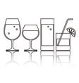 Wine Beer Cocktail and Water Gla vector image