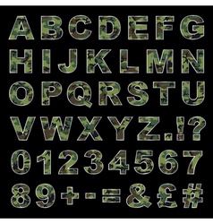 Camouflage alphabet vector image