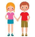 Friends of boy and girl isolated on white Friends of boy and girl isolated on white vector image