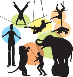 Circus silhouettes vector image