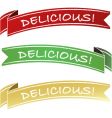 Delicious food label vector image