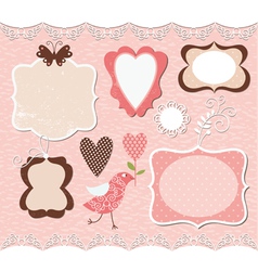Set of cute romantic frames vector image