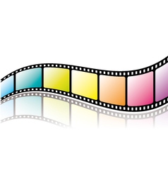 Colorful film roll with reflection vector image