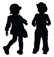 Kids silhouettes vector image