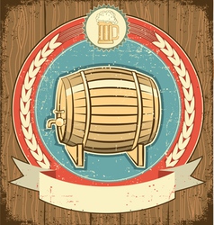 Beer barrel label vector image