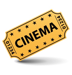 Yellow cinema ticket vector image