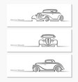 Set of vintage car silhouettes vector image