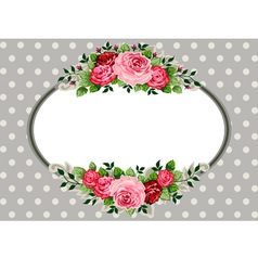 Retro oval roses vintage vector image