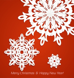 Applique snowflakes Christmas card vector image