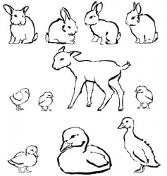 Spring baby animals vector image