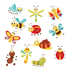 Set of funny insects vector image