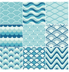 Seamless ocean wave pattern vector image