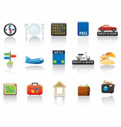 Travel icon set vector image