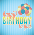 Happy Birthday To You Card and Wallpaper vector image
