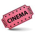 Pink cinema ticket vector image