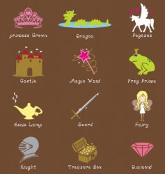 Fantasy icons vector image