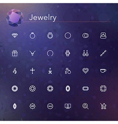 Jewelry Line Icons vector image
