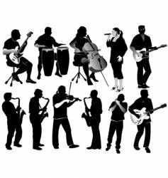 Music silhouettes vector image