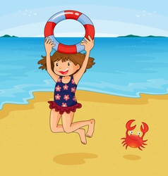 Girl at beach vector image