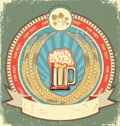 Retro beer label vector image