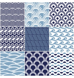 Seamless ocean wave pattern vector image