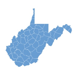 State Map of West Virginia by counties vector image