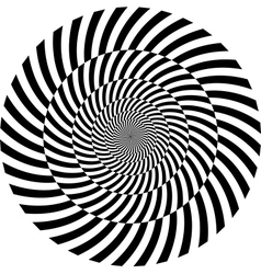 Black and white hypnotic background vector image